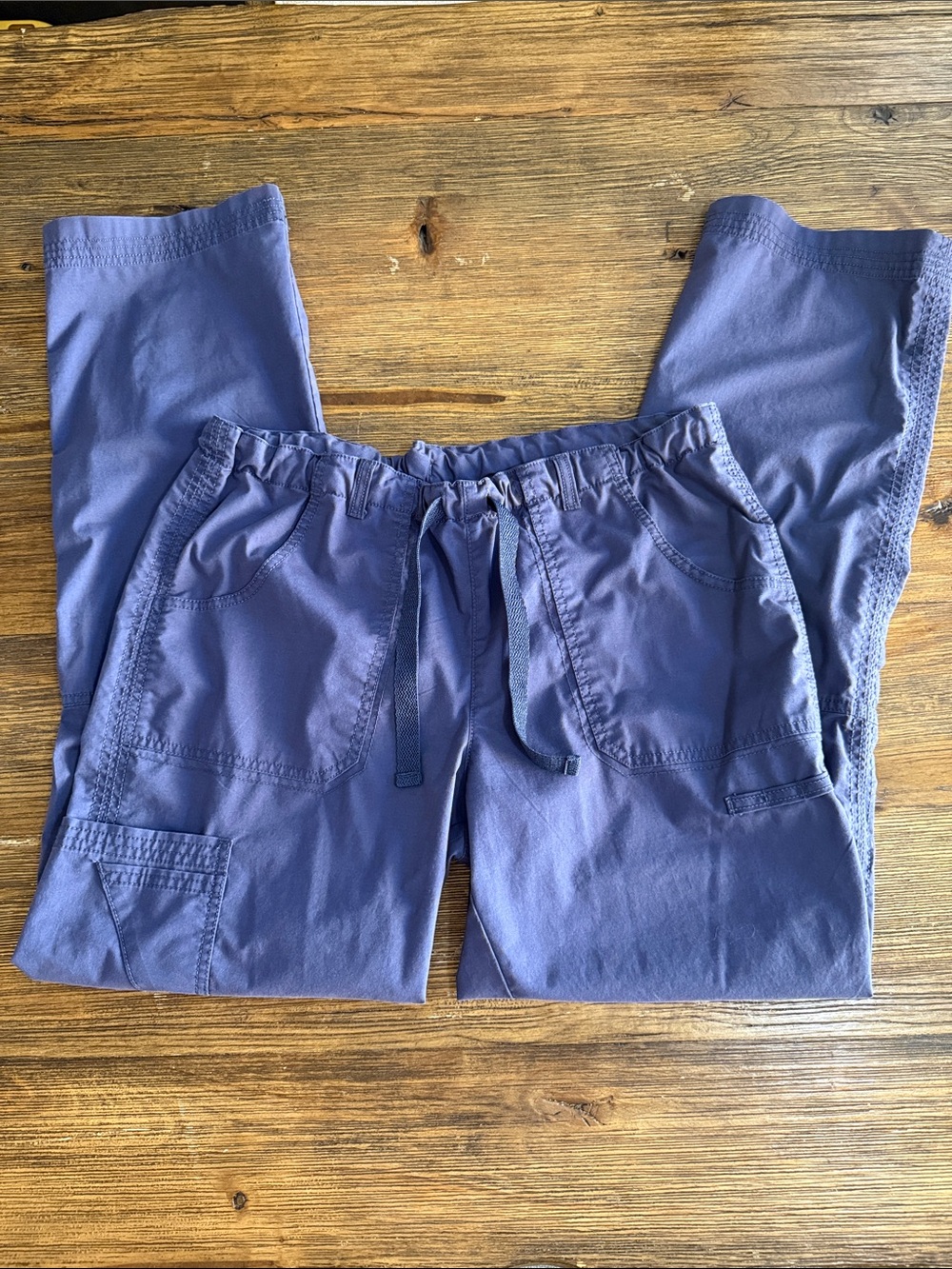 Landau Women's Cargo Scrub Pants in Blue